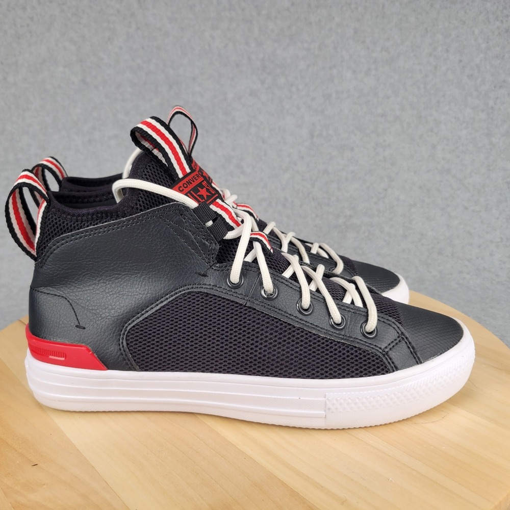 Converse All Star Ultra Sneakers Mens 6 Womens 8 Black Red 166981C Mid Top - Picture 4 of 10